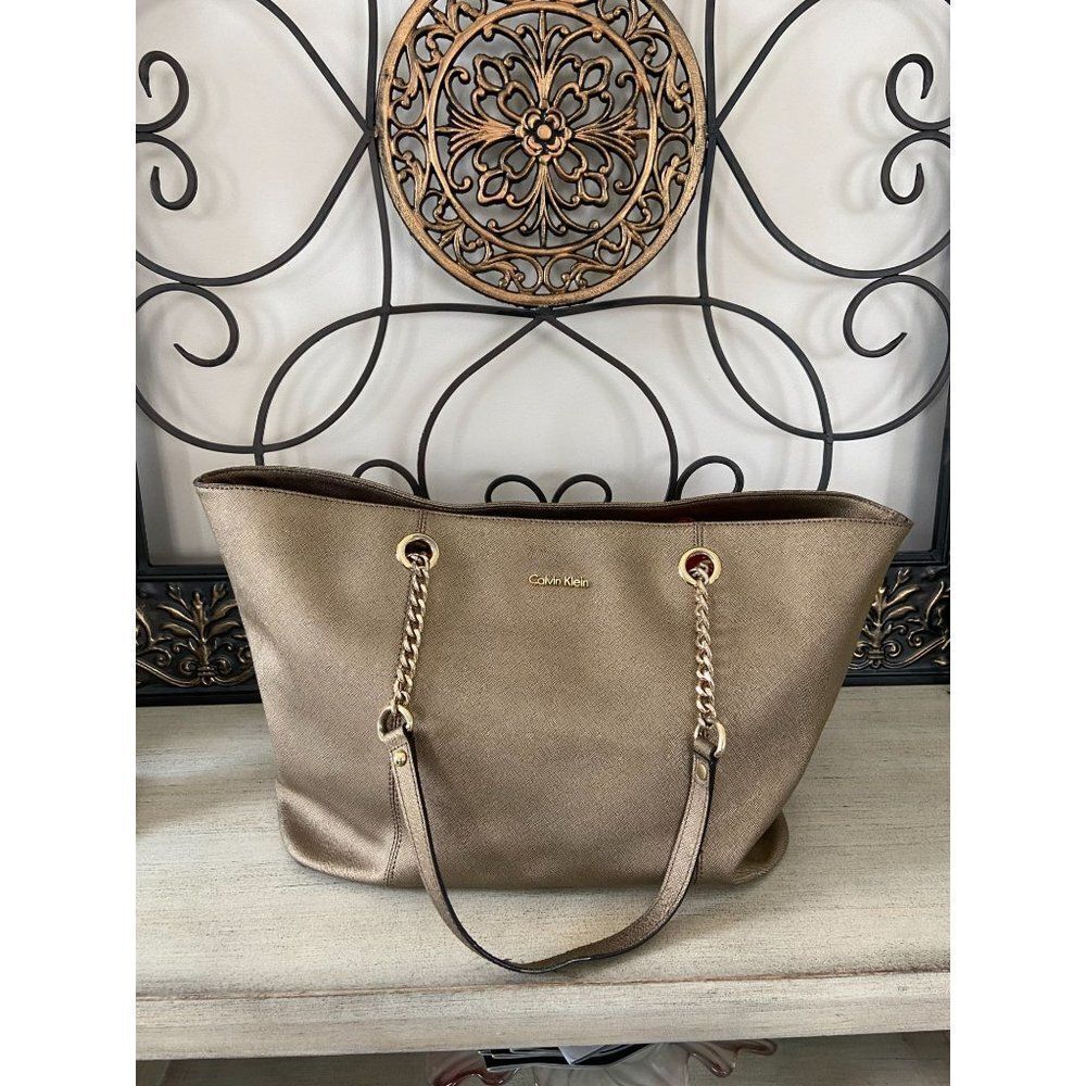 Calvin Klein Gold Metallic Tote - Picture 5 of 5